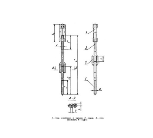 Тяги шарнирные резьбовые с муфтой для трубопроводов в Кобрине