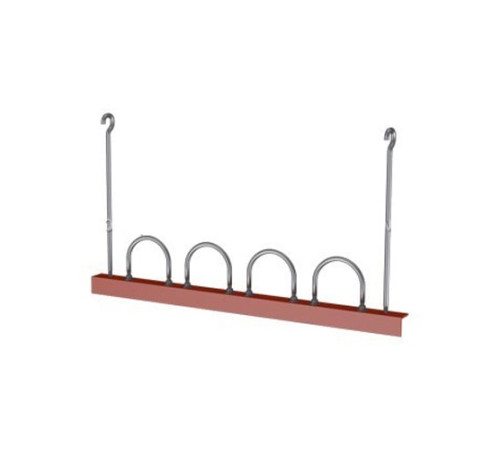 Подвески четырех труб на опорном уголке в Кобрине