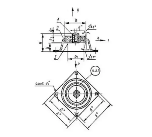Амортизаторы приборные резинометаллические чашечные в Кобрине