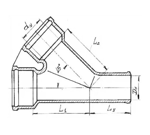 Косые чугунные тройники 45° в Кобрине с доставкой по Беларуси