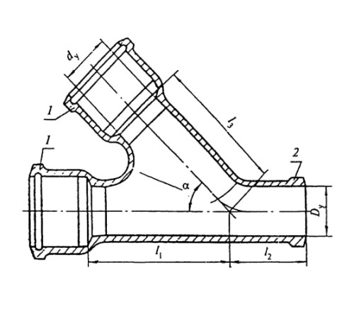Косые чугунные тройники 60 градусов в Кобрине