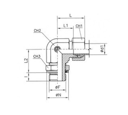 Угольники ввертные TN 514 с уплотнением в Кобрине