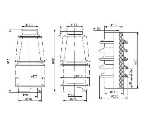 Неармированные покрышки для маслонаполненных вводов в Беларуси