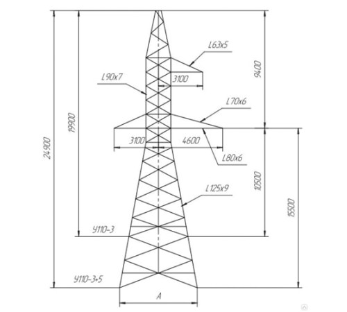 Промежуточно-угловые опоры ЛЭП в Кобрине с доставкой по Беларуси