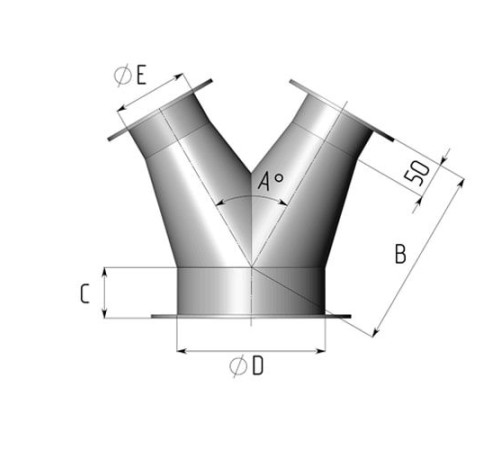 Титановые неравнопроходные Y-тройники для воздуховодов в Кобрине